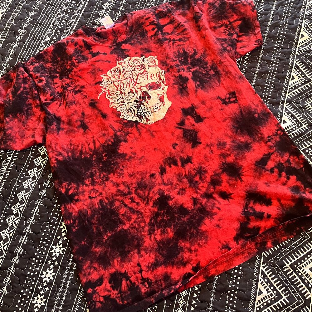 San Diego Skull Tie Dye 2xl Tee T-Shirt